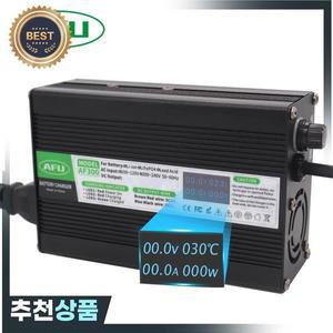 8S 25.6V 24V LiFePO4 배터리 팩 스마트 충전기 OLED 디스플레이 고속 용 29.2V 10A