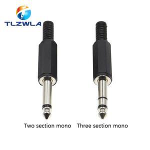 6.35 스테레오 3 극/모노 2 극 플러그 앰프 마이크 잭 오디오 커넥터 5개