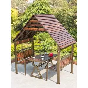 나무 정자 가제보 전원주택 파고라 벤치 테이블 야외