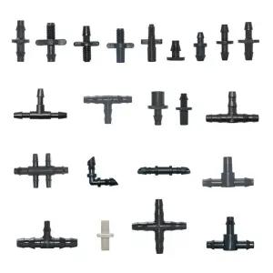 정원 호스 커넥터 가시 티 엘보 크로스 엔드 플러그 커플링 W드립 관개 시스템 3/5 4/7mm Hsse용 피팅