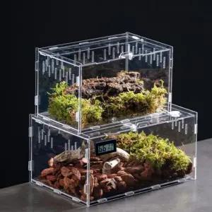 [홈월드] 파충류 아크릴 사육장 거북이 하우스 20x20x30CM1오픈