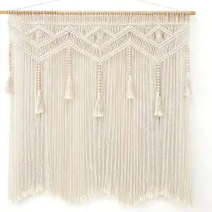 음코노 마크라메 벽 걸이 대형 보호 장식 직조 태피스트리 시크 아트 태슬 크리스마스 침대 침실 보육원