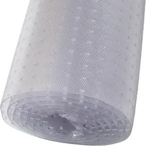 레질리아 인더스트 딥 파일 카펫 러너 크로스해치 패턴 미끄럼 방지 및 러그 프로텍터 매트 방수 투명