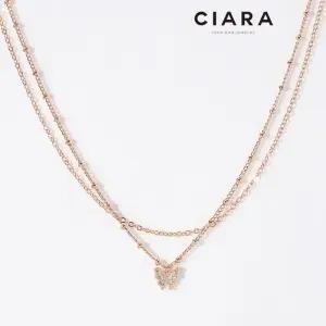 [씨아라]CIARA 14K Chieri 미니버터플라이 투라인 목걸이(GoldPlated)
