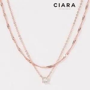 [씨아라]CIARA 14K Lainate 캐럿스톤 언발 투라인 목걸이(GoldPlated)