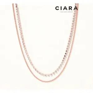 [씨아라]CIARA 14K Gorga 캐럿스톤 투라인 롱 목걸이(GoldPlated)