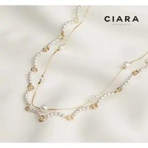 [씨아라]CIARA 16K Siracusa 스플렌디드 투라인 진주 롱 목걸이(GoldPlated)
