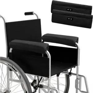 스프링 씨온 휠체어 팔걸이 커버 페어 - 스웨이드 벨벳 메모리 폼 액세서리 패드 사무용 운송 의자