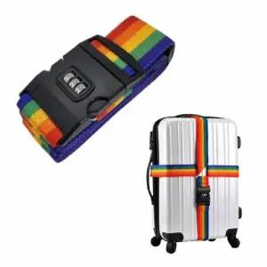 [셀러에이드]캐리어 십자형 잠금 스트랩 레인보우