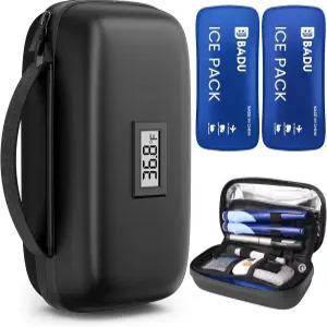 쿨러 여행 케이스 TSA 승인 및 일상 사용을 위한 온도 표 있는 쿨링 백 스 팩 2개 블랙