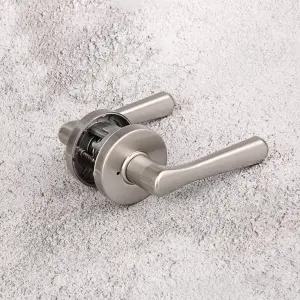 엔젤금속 STL 761 그레이 버튼형 방문손잡이 가성비  화장실 욕실 나무문 ABS도어 도어핸들  문고리