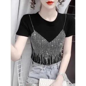 반팔 라인 흰색 슬림 티셔츠 줌바 상의 댄스복 방송댄스 제품 흰색