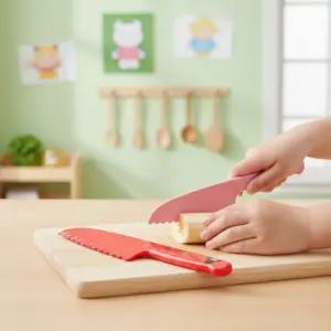 플라스틱 어린이 안전칼 미니마우스 헬로키티 캐릭터 요리용 주방 칼 요리수업 유아 아동용