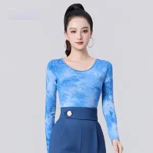 라틴 라인 사교 댄스상의 스포츠 모던 줌바 여성 댄스복 티셔츠