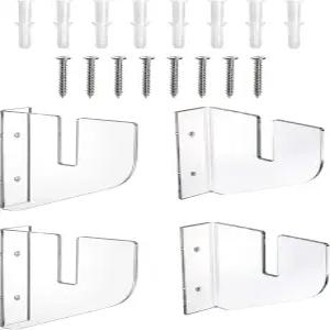 프르크레르 4팩 스케이트보드 벽걸이 아크릴 디스플레이 랙 스탠드 수납 행거 브래킷 롱보드 스노보드 수상