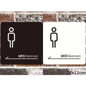[골드스마일]MEN Reroom 왼쪽화살표 부착형 안내판 22x22cm