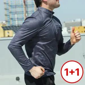 1+  1 여름 남성 쿨 스판 긴팔 집업 등산 티 기능성 작업복 상의 티셔츠 325