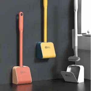 실리콘 골프형 변기솔 무타공 거치대세트 화장실청소 변기솔 주방청소솔