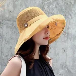 와이어 와이드챙 니트 버킷햇 여름 자외선차단 모자