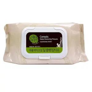 곡물 클렌징 티슈 100매/세안/클린/휴대용/화장지우기/여행용/티슈클렌저/캠핑/캡형/리무버티슈/세안티슈