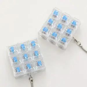 9구 키캡키링 만들기 키보드 클리커 led 투명 2종 B3