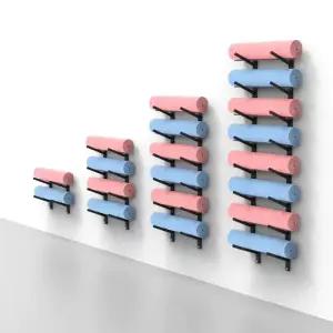 벽걸이 폼롤러 거치대 35cm 2겹 스토리지 매트 요가