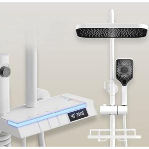 디지털 샤워기 고급 디스플레이 세트 버튼식 원형 수전세트