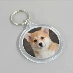 ( )아크릴 투명 증사 최애 사진 원형 액자 키링 대형