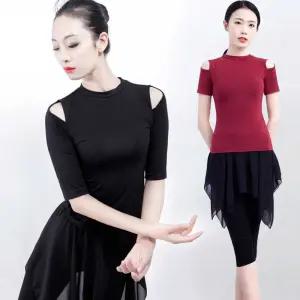 하의 여성 블랙상의 라인댄스복 제품 라틴댄스복상의