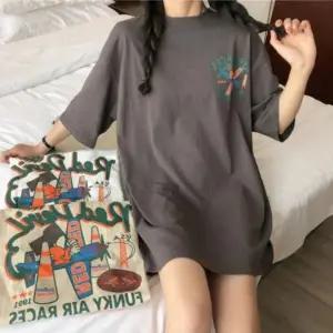 여자 여름 오버핏 빅 프린팅 귀여운 패션 반팔 티셔츠 루즈핏 상의