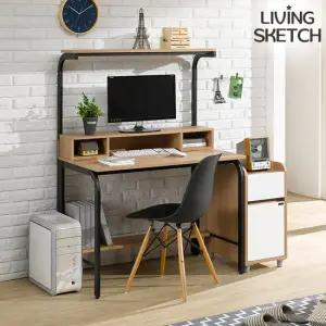 [리빙스케치] 국내제작 듀크 1000 BA 선반형 철제 책상[착불]컴퓨터 학생용 책상 다용도테이블