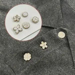 [하프클럽/]매너브로치 자석 매너 단추 브로치 화이트 믹스 5종