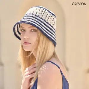 크레송 25SS 크로쉐 버킷 햇 C252BA03A_25 (네이비)