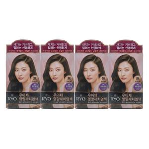 려 우아채 영양새치크림 염색약 4N 짙은갈색 4개