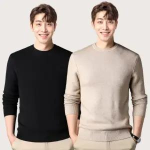 남성 스판 니트 긴팔티 봄가을 겨울 이너 라운드 스웨터