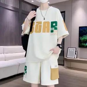 남사친 여름 학생 반팔 트레이닝 중고등학교 반팔세트 멋쟁이 세트 반바지 얇은 OP2