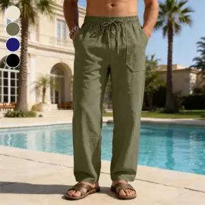 남자 4컬러 트레이닝 린넨 터치 여름 팬츠 바지