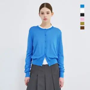 [롯데백화점]시스티나 크롭 시어 라운드 긴팔 베이직 가디건