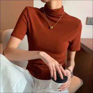 하프넥 여성 반팔티 7색 봄가을 반목 이너 오피스룩 슬림핏