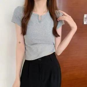 여성 반팔티 여름 브이넥 스판 이너티 슬림 티셔츠 0409