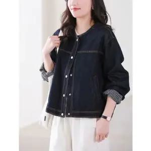 가을 캐주얼 여성용 청 코트 라운드 긴팔 야구 복 점퍼 매일예쁜 슬림핏 인기3