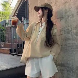 HL] 티셔츠 카라 루즈핏 레이어드 긴팔티 반팔티 여성