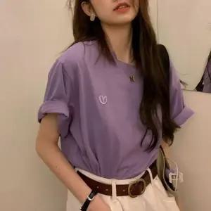 하트자수 여자 반팔 티셔츠 오버핏 라운드 반팔티 반팔 티 여자 오버핏 라운드티 여성 셔츠