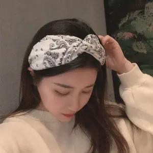 페이즐리 반다나 머리띠 스카프 꼬임 와이드 헤어밴드