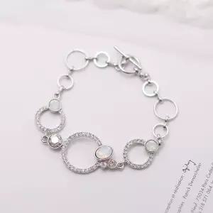 라운드 스와로브스키 크리스탈 제작 체인 팔찌 vmt9+3njL