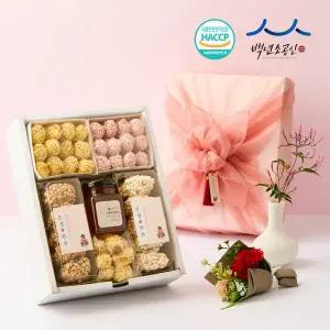 [강릉은정한과] 카네이션 한과+조청 1호 선물세트 전통유과 부모님 어버이날 스승의날 선생님 상견례선물