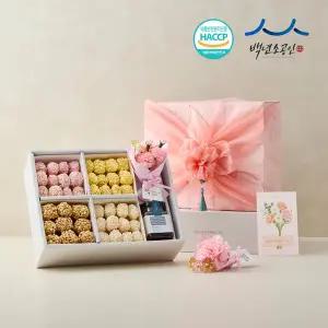 [강릉은정한과] 카네이션 한과+조청 2호 선물세트 전통유과 부모님 어버이날 스승의날 선생님 상견례선물