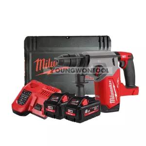 밀워키 M18 FHX-802X 충전 로터리 함마드릴 18V 8A 2개세트