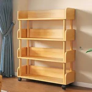 도서관 원목북카트 북 이동식 웨건 책장 3단 책꽂이