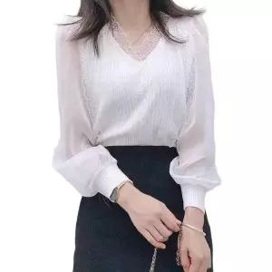 라인댄스 상의 브이넥 시스루 방송댄스 라인댄스복 여름 블라우스